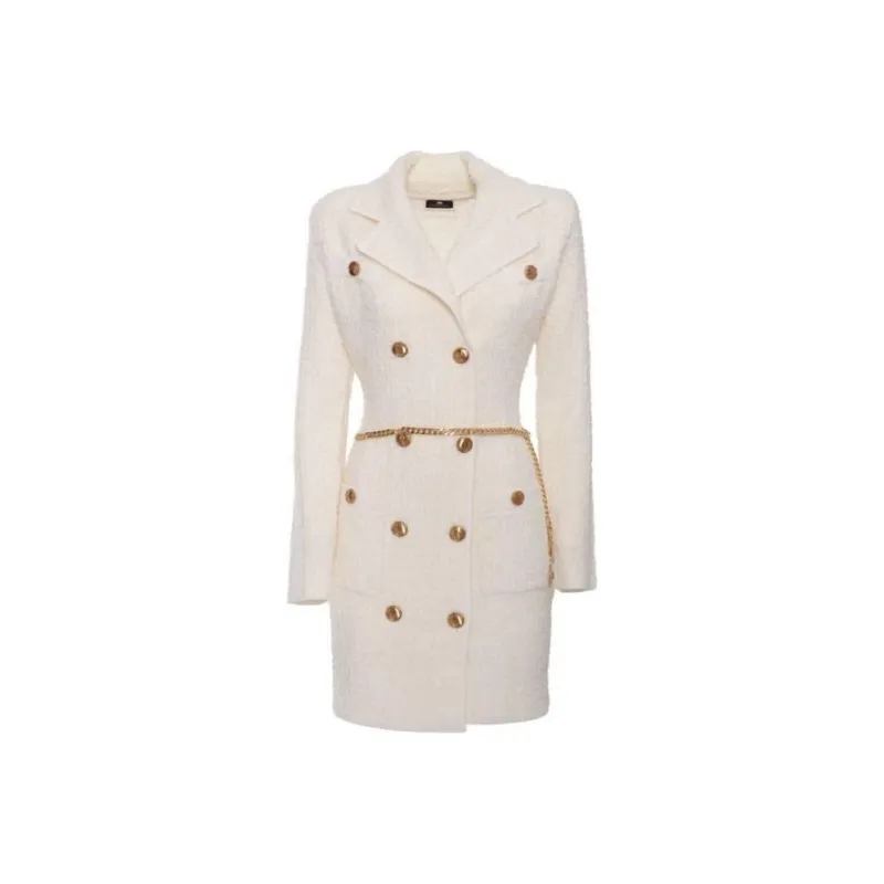 Elisabetta Franchi Long-Sleeved Dresses Women's White-0