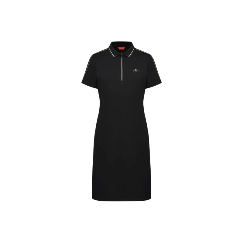 Biyin Leufen Short Sleeved Dress Women's Black-0