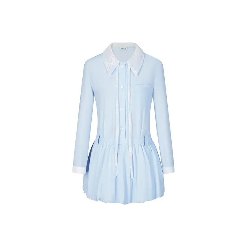 HERLIAN Long Sleeved Dresses Women's Blue-0