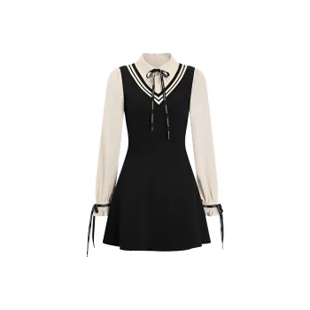 QYPRF Long Sleeved Dress Women's Black