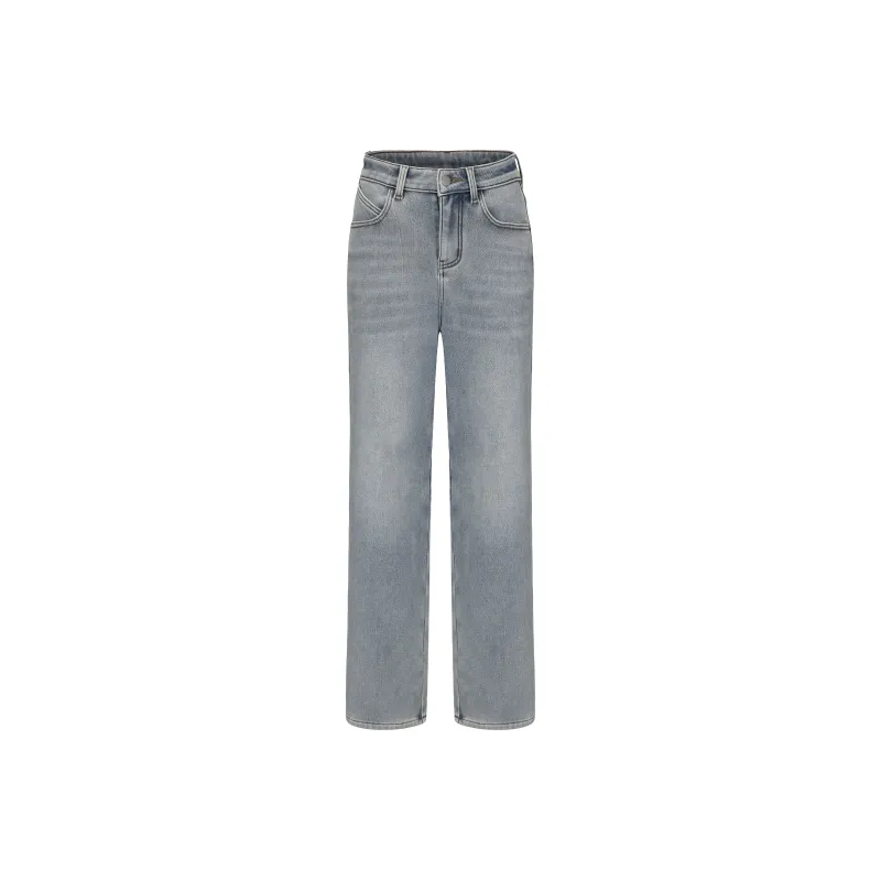 CHIWAWAMEME Jeans Women's Washed Denim Light Blue-0