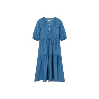 E.land Short-Sleeved Dresses Women's Medium Denim