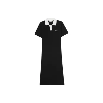 LACOSTE Short Sleeved Dress Women's Black