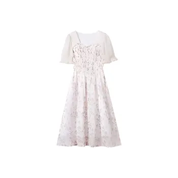 XIANGYING Short Sleeved Dresses Women's Purple