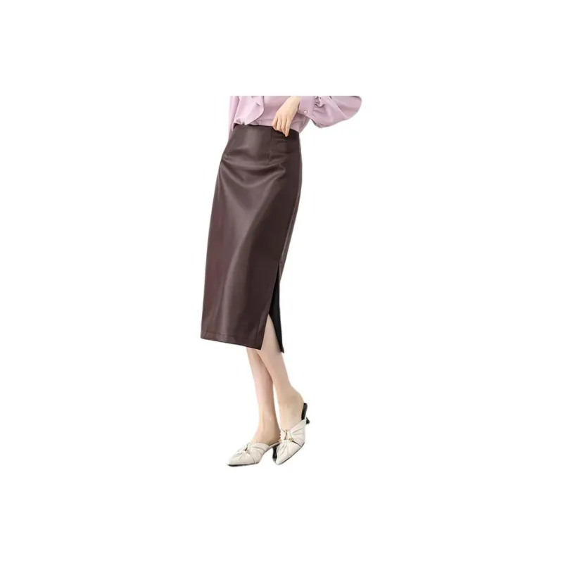 SENTUBILA Leather Long Skirts Women's-2
