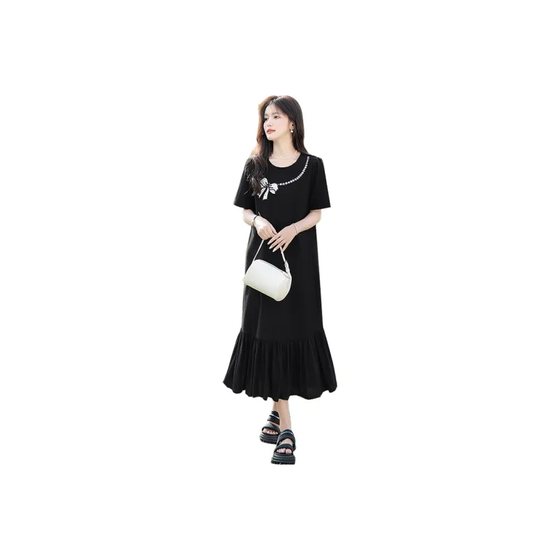 Cypress House Short Sleeved Dresses Women's Black-0