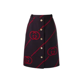 GUCCI Interlocking G Reversible Wool Skirt