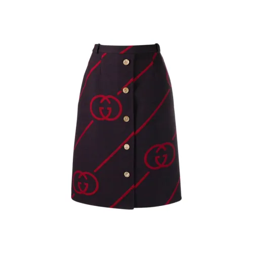 GUCCI Interlocking G Reversible Wool Skirt