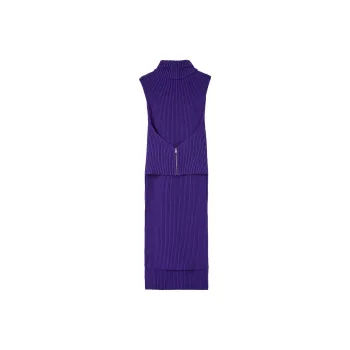 JIL SANDER Detachable Collar Sleeveless Knit Dress