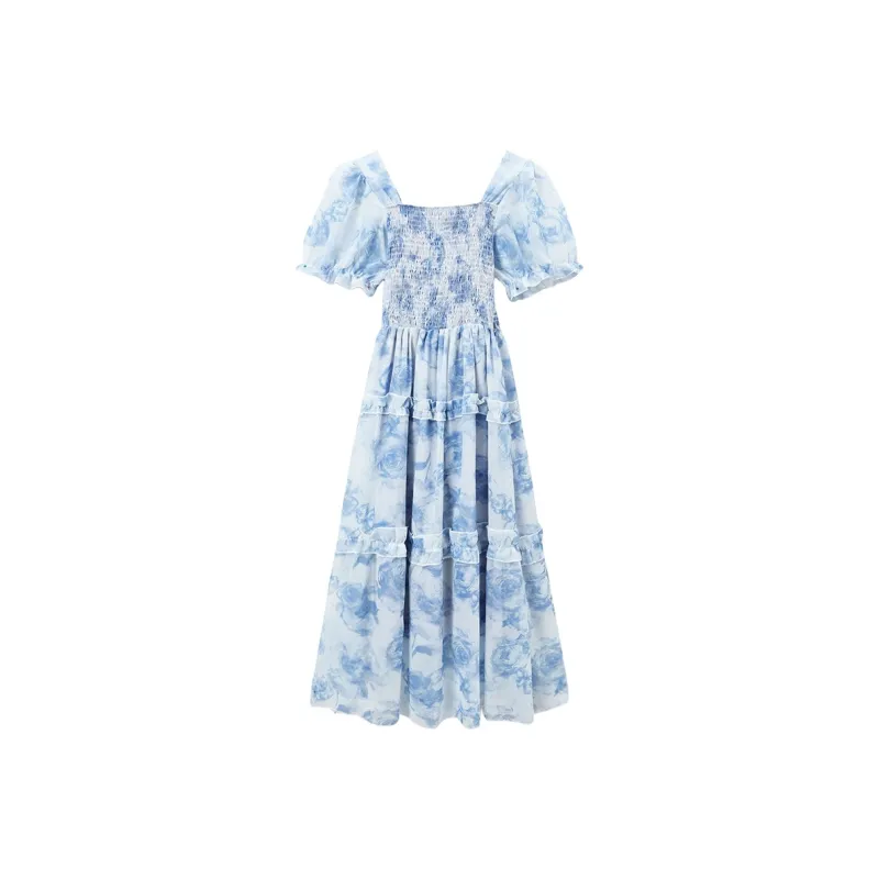 IQC Short Sleeved Dresses Women's Blue-0