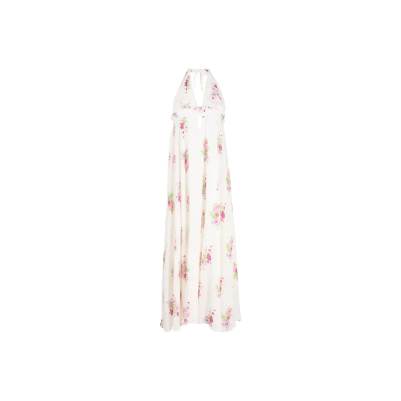 LOVESHACKFANCY Floral-print Halterneck Maxi Dress-0