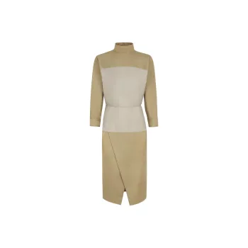 FENDI Stand Up Collar Midi Dress