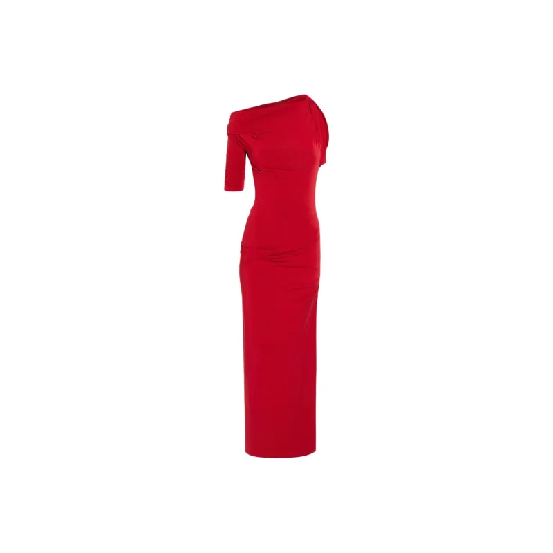 Jacquemus Asymmetrical Draped Dress-0