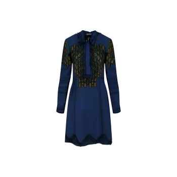 Bottega Veneta Long Sleeved Dresses Women's Blue