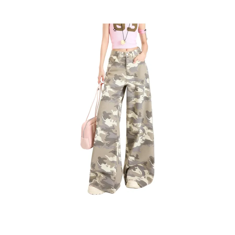 Menglaini Jeans Women's Camouflage-7