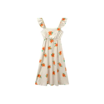 EIDOLON GRAIN Sleeveless Dress Women's Yellow Floral Dress