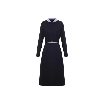 BBLLUUEE Long Sleeved Dress Women's Ink Blue