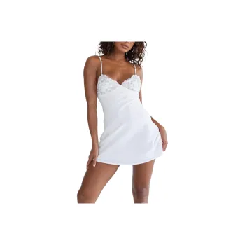 PRINCESS POLLY HINTZ SATIN MINI DRESS Slip Dresses Women's WHITE/White
