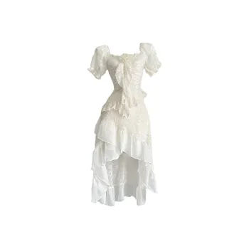 OSQ Short Sleeved Dresses Women's Apricot