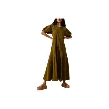 FREE PEOPLE Brentwood Maxi Short-Sleeved Dresses Women's Ferngully/Ferns