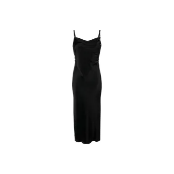 NANUSHKA Fiore Square Neck Satin Midi Dress