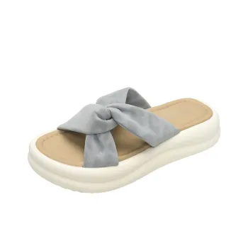 SUPEREDGE Slip Resistant Odor Resistant Massage Pad Slide Slippers Women's Gray