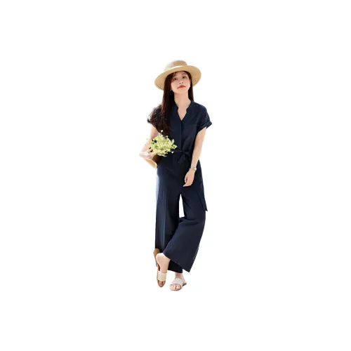 Mo Han Yi Mei Jumpsuit Women's Navy Blue
