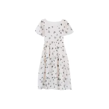 ETSE Short-Sleeved Dresses Women's Butterfly Print