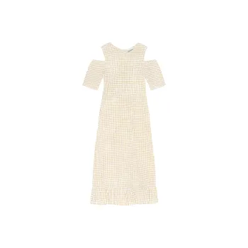 GANNI Short Sleeved Dresses Women's Light Khaki