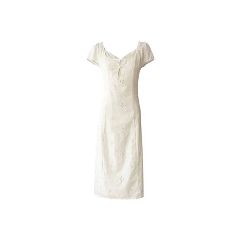 PAZZO Short Sleeved Dress Women's Beige Apricot-0