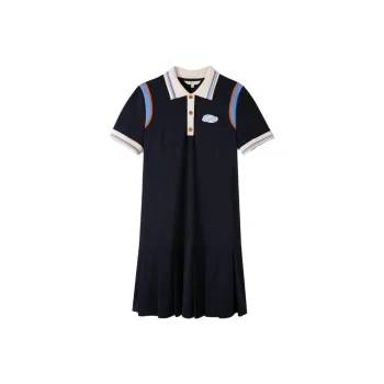 PSALTER Short Sleeved Dresses Women's Navy Blue