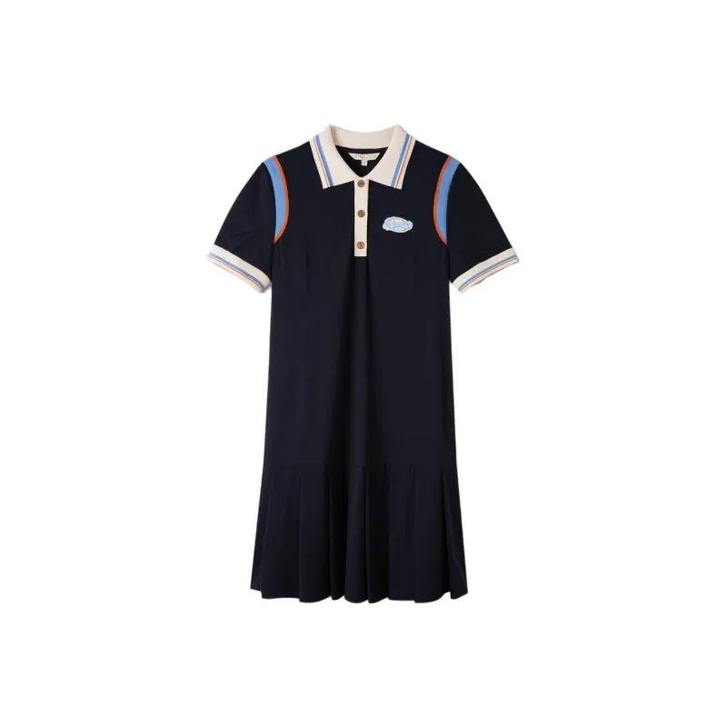 PSALTER Short Sleeved Dresses Women's Navy Blue-0
