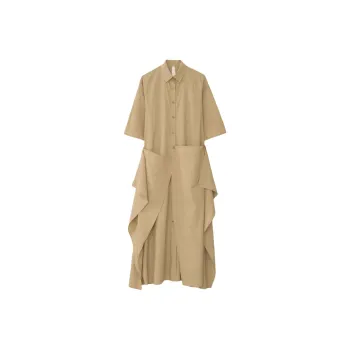 Lauren Manoogian PANEL DRESS Long-Sleeved Dresses Women's DRAB/Tawny