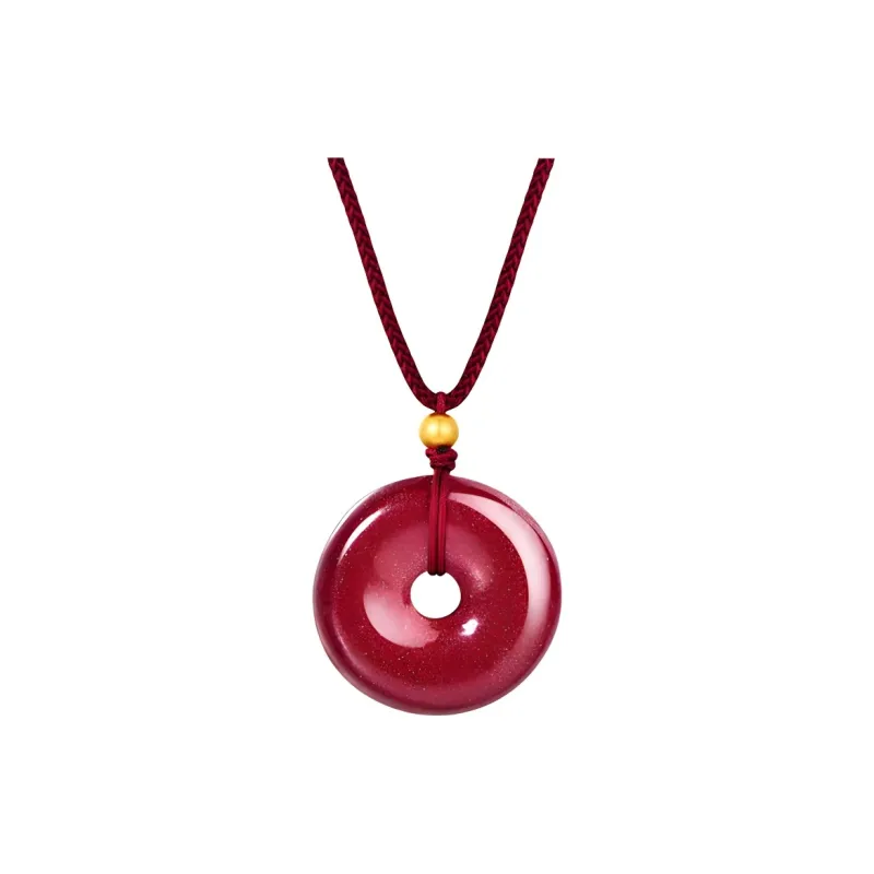 JINLIUFUJIXIANG Reconstructed Cinnabar Necklaces Unisex-3