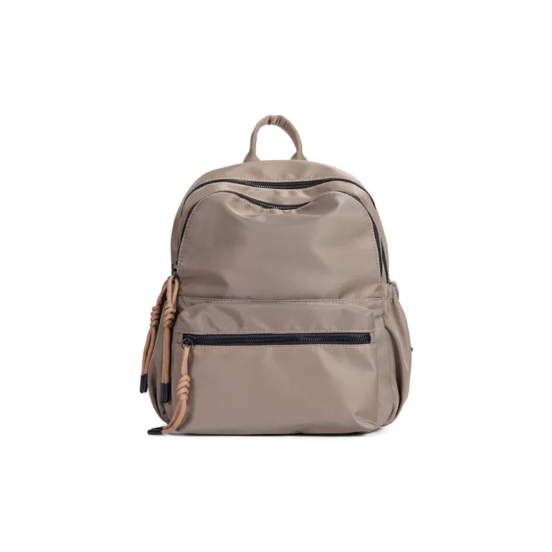 Dubaolu Fabric Backpack Medium Size Women's Black/Light Camel-8
