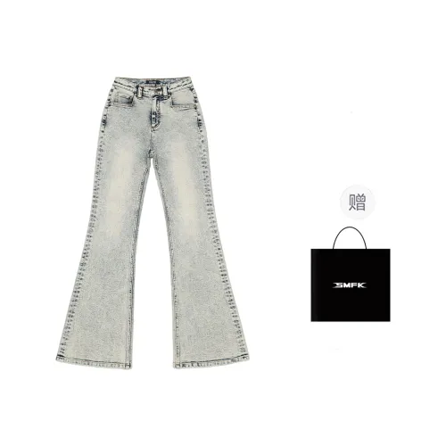 SMFK Jeans Women's White Snowflake