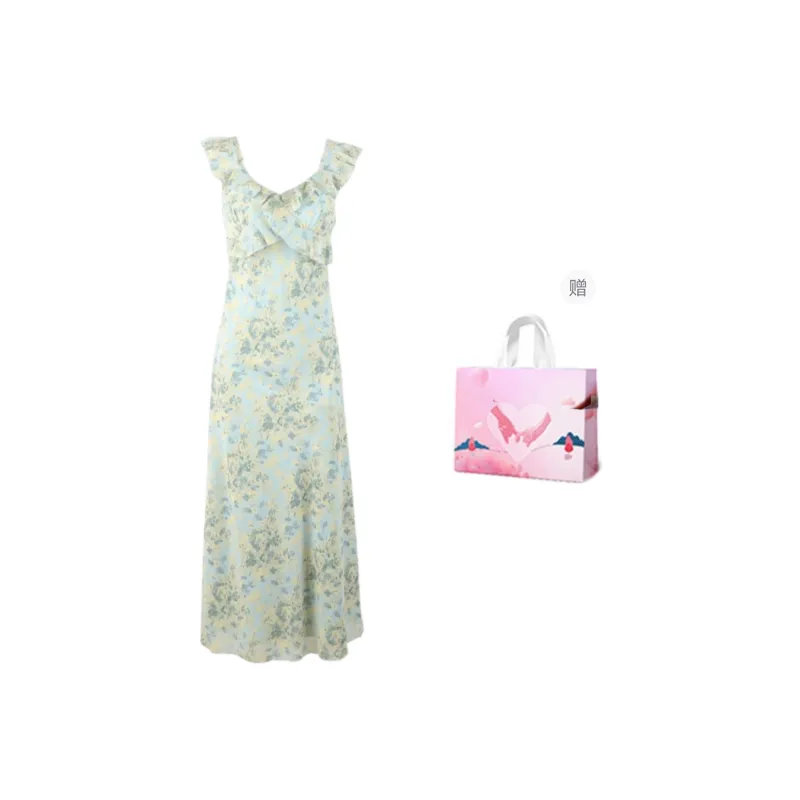 GLEE DIARY Short Sleeved Dress Women's Green-6