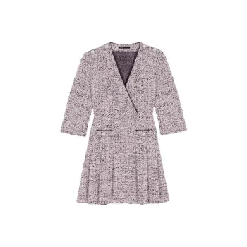 Maje V-neck Tweed Minidress