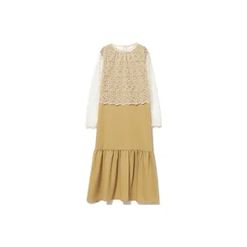 Beams Long Sleeved Dresses Women's Light Umber