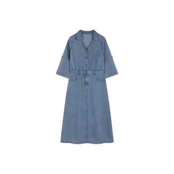 IHIMI Short Sleeved Dress Women's Light Blue