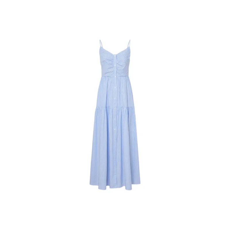 MOCO Slip Dresses Women's Blue White Stripes Color-0
