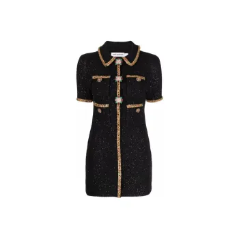 Self portrait Short Sleeved Dress Women's Black