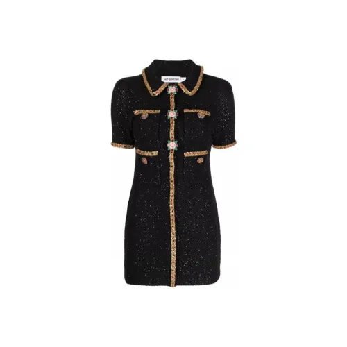 Self portrait Short Sleeved Dress Women's Black