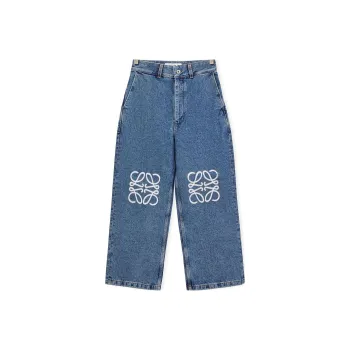 LOEWE Anagram Baggy Jeans In Denim Blue