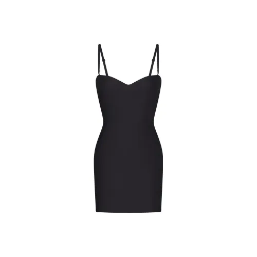 SKIMS BODY UNDERWIRE SLIP DRESS Slip Dresses Women's ONYX/Onyx