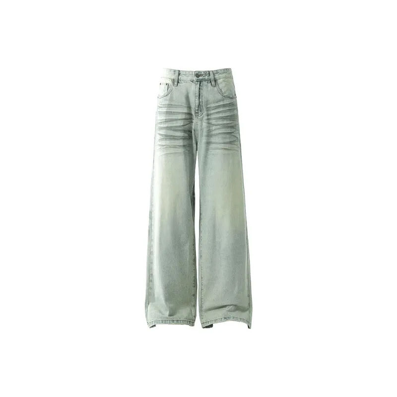 YUZHAOLIN Loose Fit Straight Fit Pants Unisex Nostalgic Blue-0
