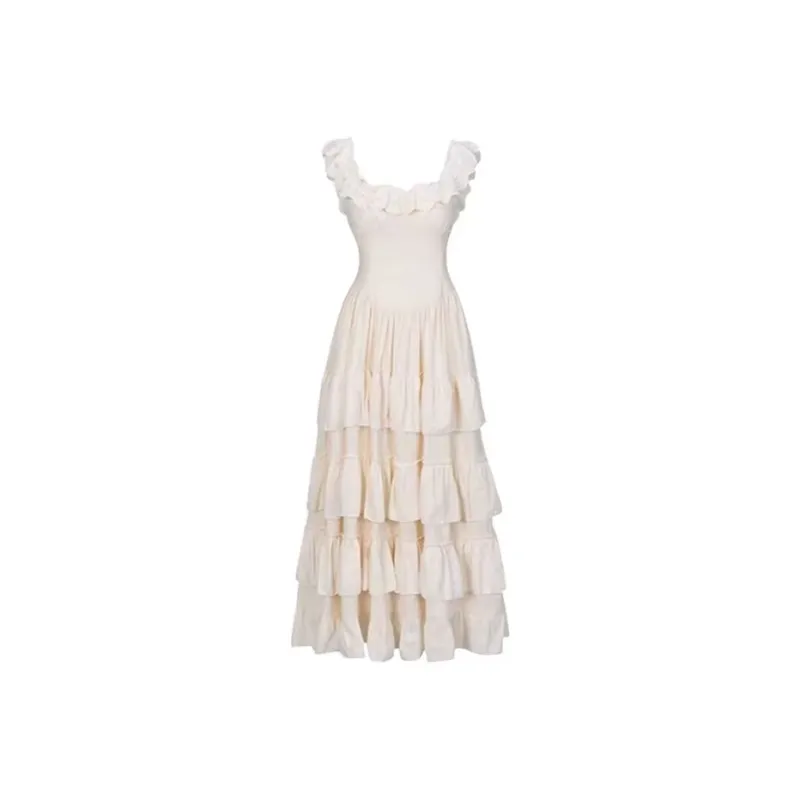 PUREIDOL Short Sleeved Dress Women's Apricot-0