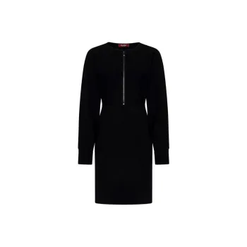 MaxMara Studio Zip Detailed Crewneck Long Sleeved Dress