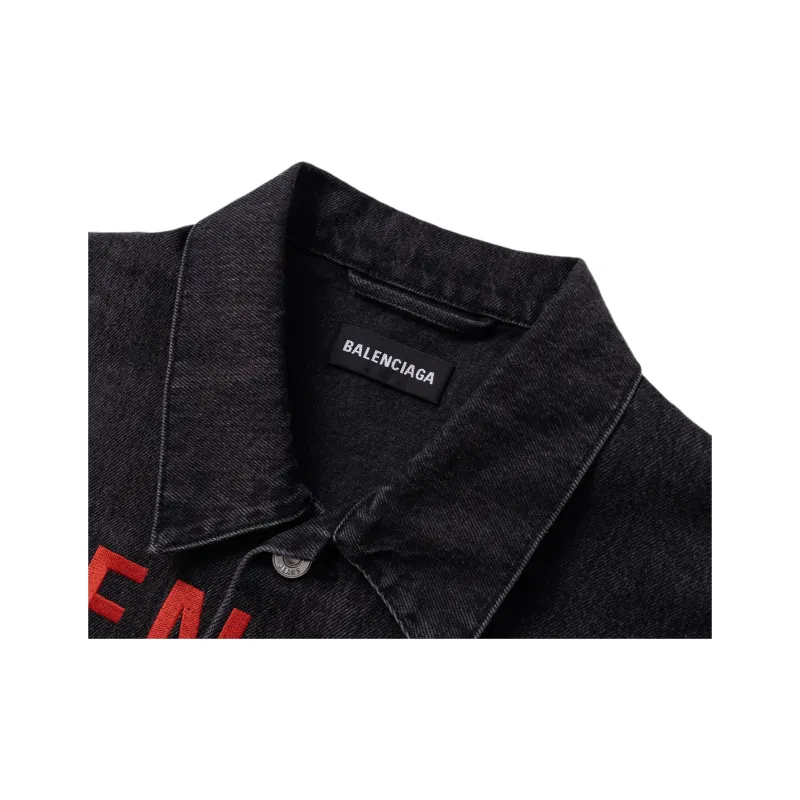 Balenciaga Denim Jacket Regular Fit Men's Black-8