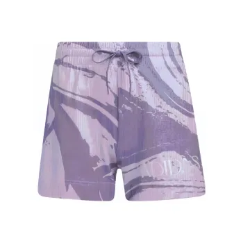 Adidas Soft Luxe Allover Print 3-Stripes Shorts Casual Shorts Women's Silver Purple